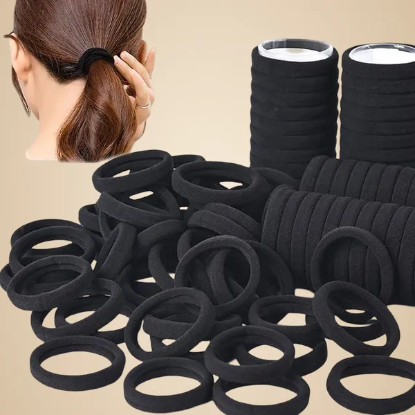 Black_Seamless_Hair_Ties_Pack_Of_Multiple_Elastic_Hair_Bands