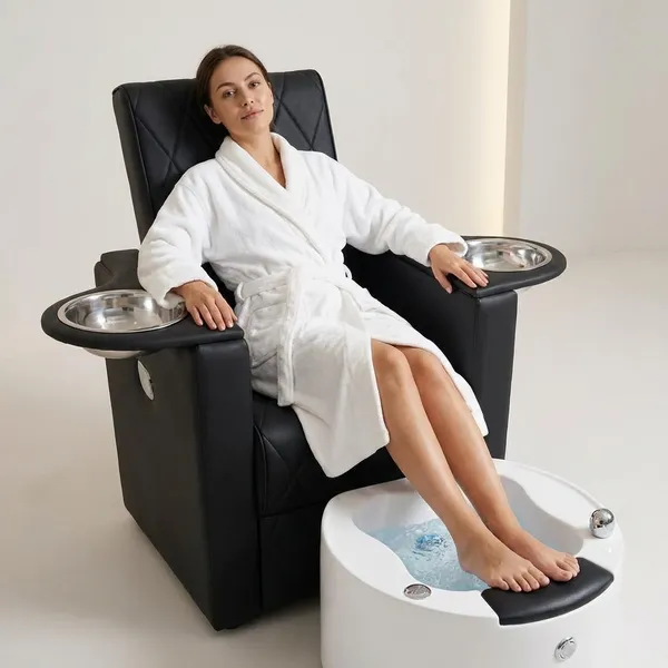 Professional_Pedicure_Spa_Chair_With_Foot_Bath_Black_Quilted_Leather_Salon_Furniture