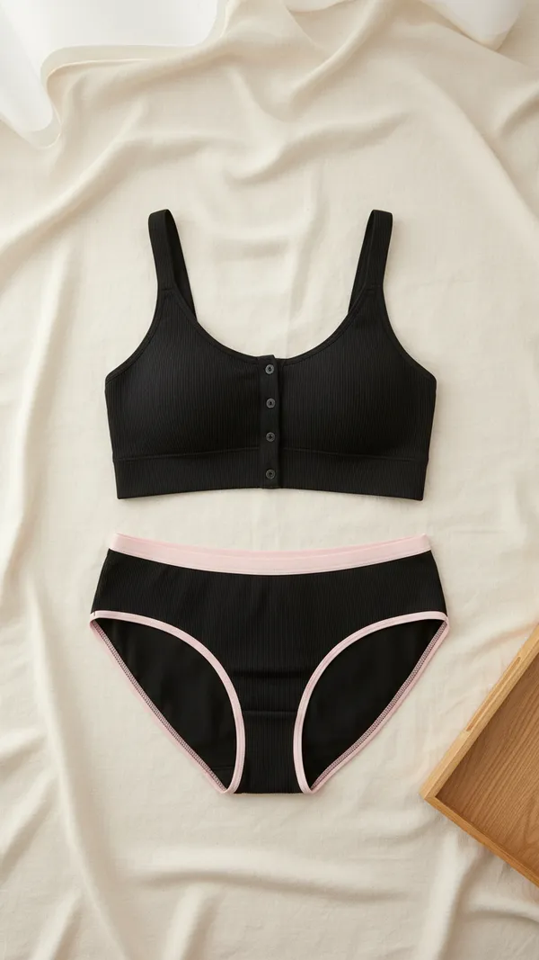 Pack_of_2_-__Black_Polyester_Spandex_Premium_Lingerie_Set_For_Women