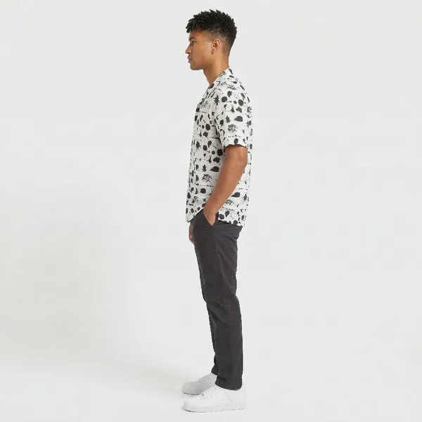 Ivory_Black_Breathable_Poly_Ink_Splash_Short_Sleeve_Shirt_For_Men