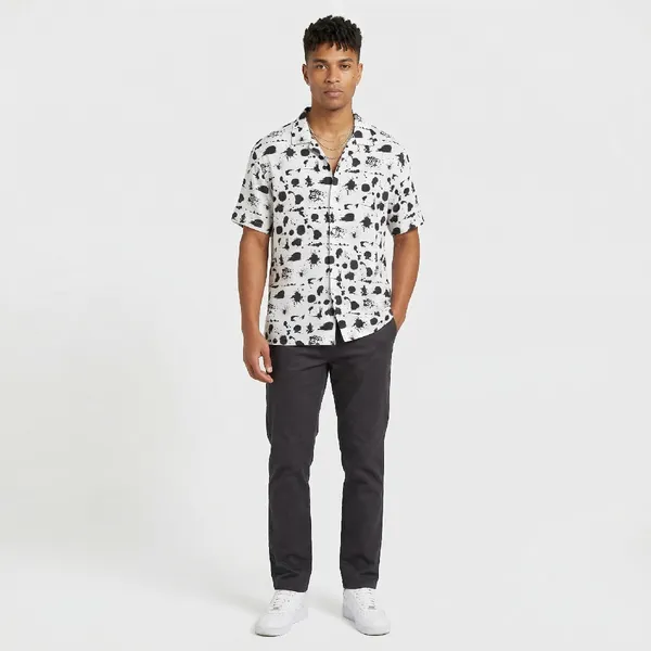 Ivory_Black_Breathable_Poly_Ink_Splash_Short_Sleeve_Shirt_For_Men