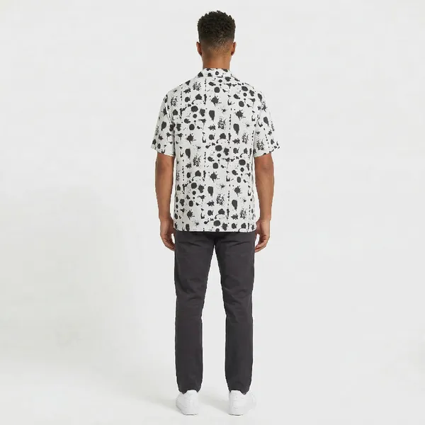 Ivory_Black_Breathable_Poly_Ink_Splash_Short_Sleeve_Shirt_For_Men