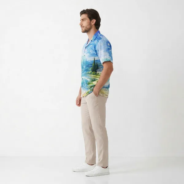 Azure_Coast_Breathable_Poly_Starry_Art_Short_Sleeve_Shirt_For_Men