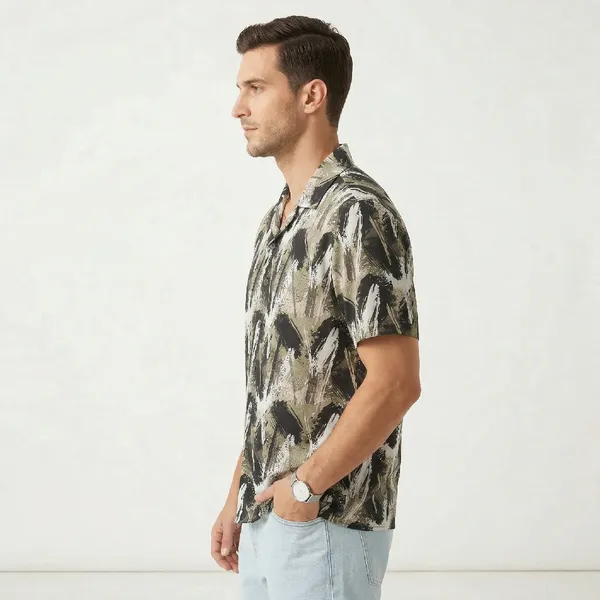 Olive_Shadow_Breathable_Poly_Abstract_Short_Sleeve_Shirt_For_Men