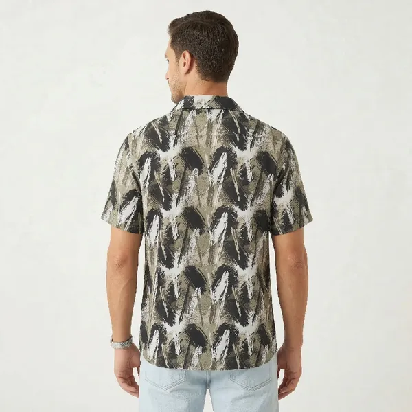Olive_Shadow_Breathable_Poly_Abstract_Short_Sleeve_Shirt_For_Men