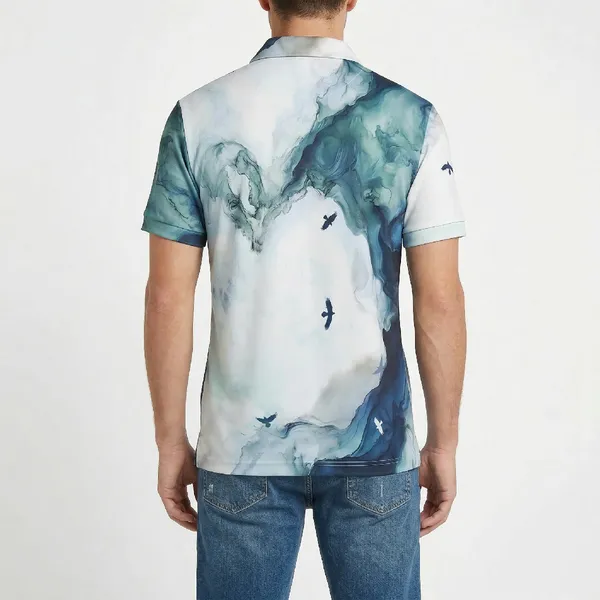 Ocean_Mist_Blue_Poly_Lycra_Aerial_Drift_Polo_For_Men