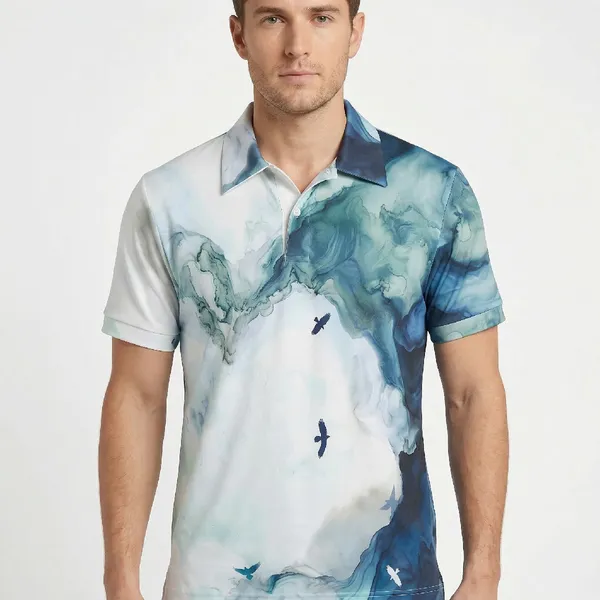 Ocean_Mist_Blue_Poly_Lycra_Aerial_Drift_Polo_For_Men