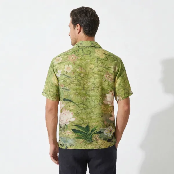 Tiger_Bloom_Breathable_Poly_Jungle_Olive_Short_Sleeve_Shirt_For_Men