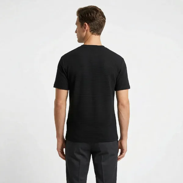 Jet_Black_Waffle_Essential_Texture_Tee_For_Men