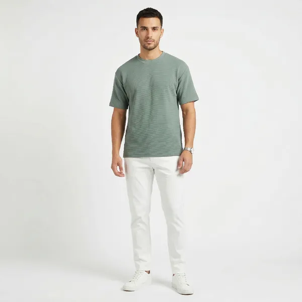 Sage_Green_Waffle_Minimal_Texture_Tee_For_Men