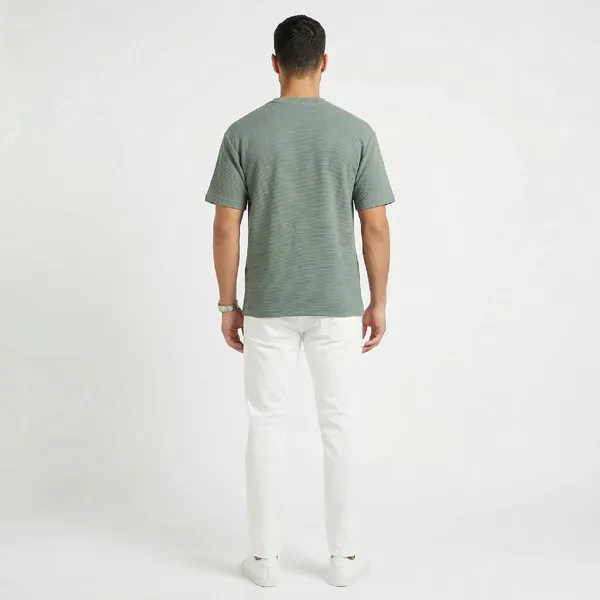 Sage_Green_Waffle_Minimal_Texture_Tee_For_Men