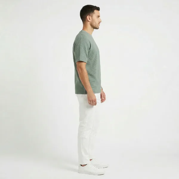 Sage_Green_Waffle_Minimal_Texture_Tee_For_Men