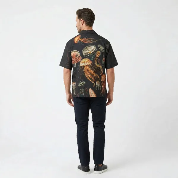 Midnight_Black_Breathable_Poly_Deep_Sea_Jellyfish_Short_Sleeve_Shirt_For_Men