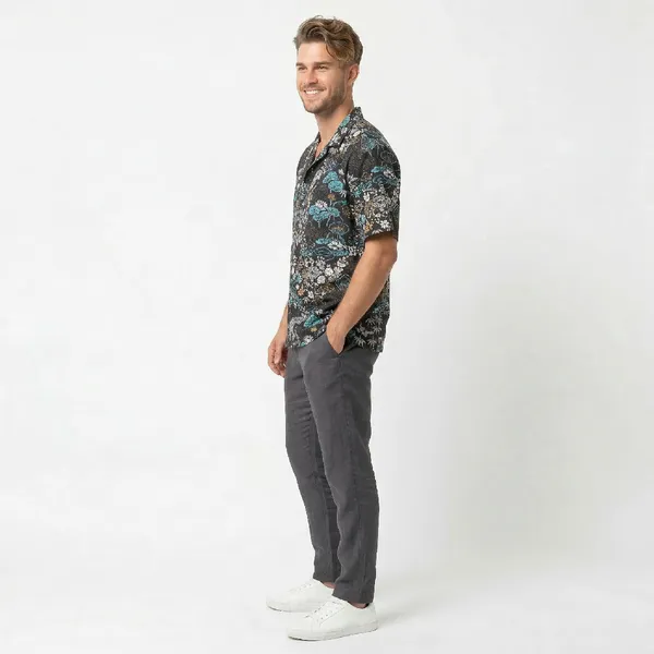 Midnight_Teal_Breathable_Poly_Tropical_Floral_Short_Sleeve_Shirt_For_Men