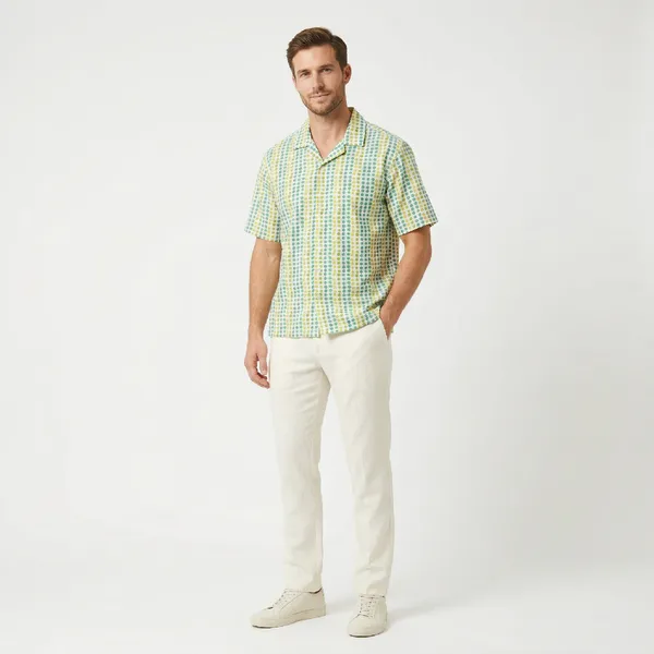 Mint_Lime_Breathable_Poly_Retro_Dot_Short_Sleeve_Shirt_For_Men