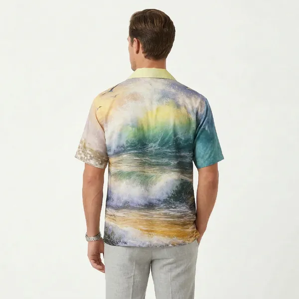 Golden_Breathable_Poly_Gwadis_Golden_Horizon_Ocean_Short_Sleeve_Shirt_For_Men