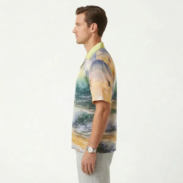 Golden_Breathable_Poly_Gwadis_Golden_Horizon_Ocean_Short_Sleeve_Shirt_For_Men