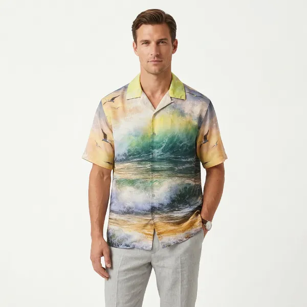 Golden_Breathable_Poly_Gwadis_Golden_Horizon_Ocean_Short_Sleeve_Shirt_For_Men