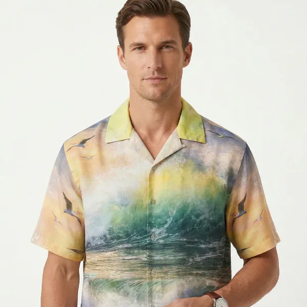 Golden_Breathable_Poly_Gwadis_Golden_Horizon_Ocean_Short_Sleeve_Shirt_For_Men
