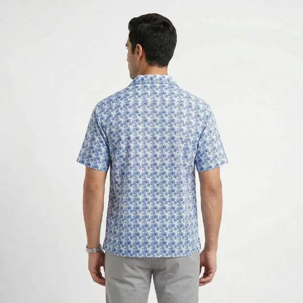 Indigo_Ivory_Breathable_Poly_Indigo_Spiral_Short_Sleeve_Shirt_For_Men