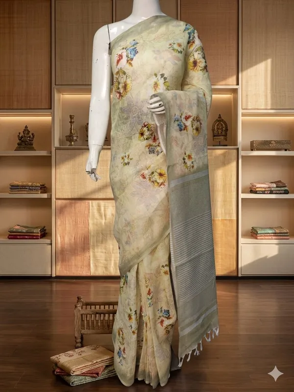 Elegant_Floral_Saree_With_Woven_Border