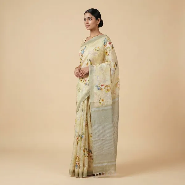 Elegant_Floral_Saree_With_Woven_Border