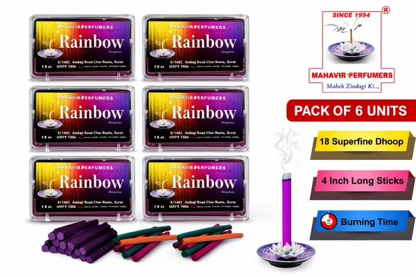 18_Sticks_Superfine_Dhoop_Sticks_Pack_of_6_Total_108_Bambooless_Dhoop_Sticks