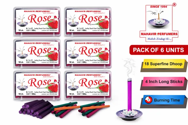 18_Sticks_Superfine_Dhoop_Sticks_Pack_of_6_Total_108_Bambooless_Dhoop_Sticks
