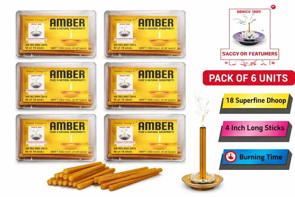 18_Sticks_Superfine_Dhoop_Sticks_Pack_of_6_Total_108_Bambooless_Dhoop_Sticks