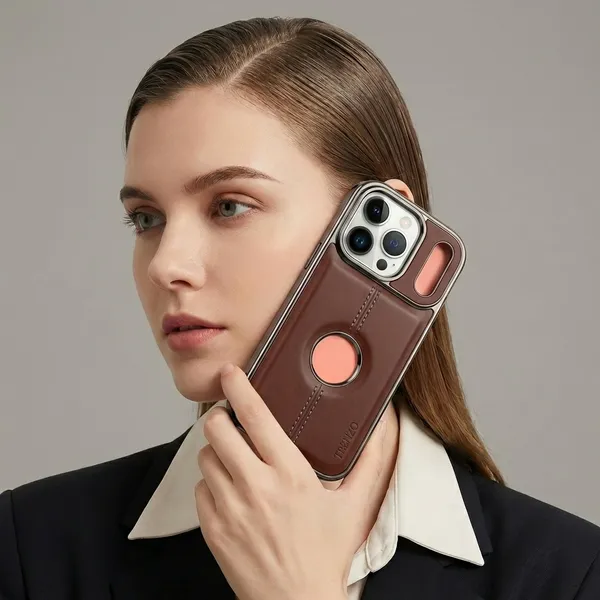 Brown_Leather_Finish_Premium_Back_Cover_With_Ring_Holder_For_Iphone