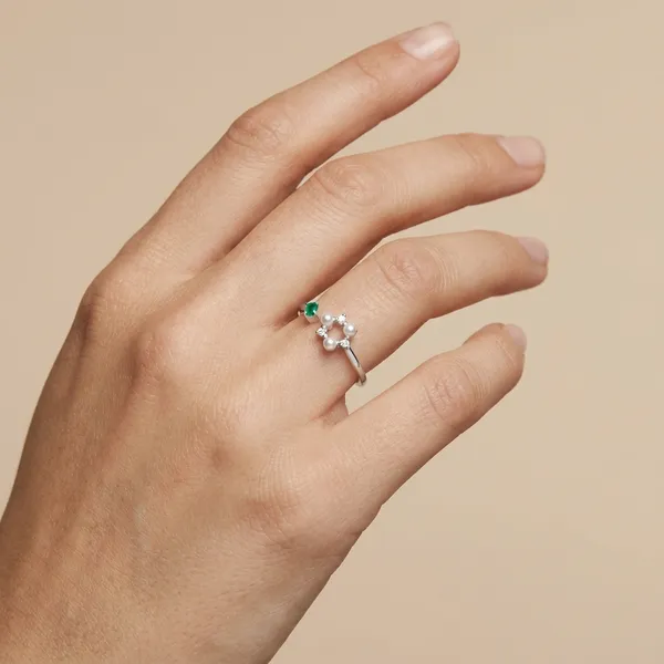 Dew_&_Leaf_Pearl_925_Silver_Rings_For_Women