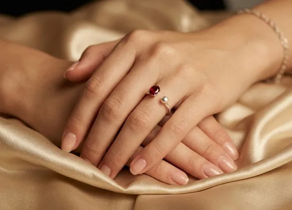 Pearl_And_Carnelian_925_Silver_Rings_For_Women