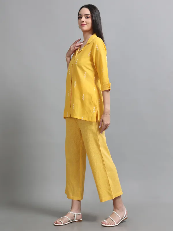 Yellow_Embroidered_Button-Down_Co-Ord_Set_For_Women