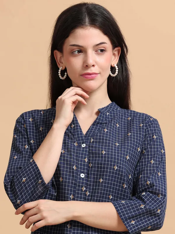 Navy_Blue_Checkered_Co-Ord_Set_For_Women