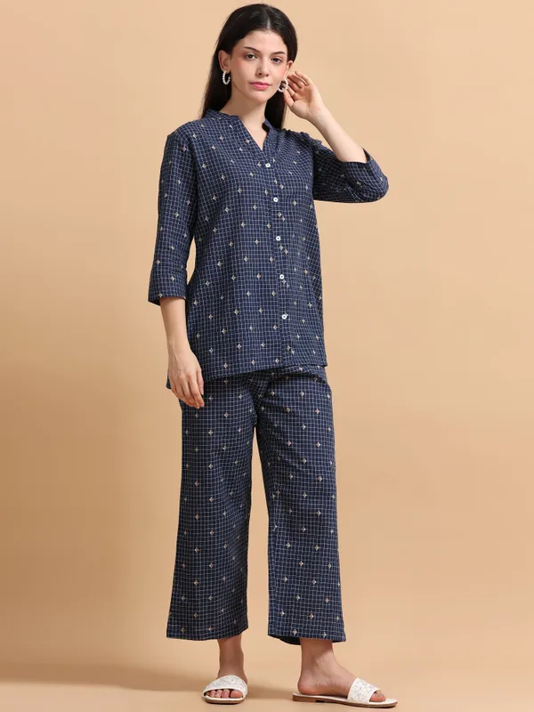 Navy_Blue_Checkered_Co-Ord_Set_For_Women