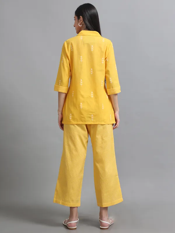 Yellow_Embroidered_Button-Down_Co-Ord_Set_For_Women