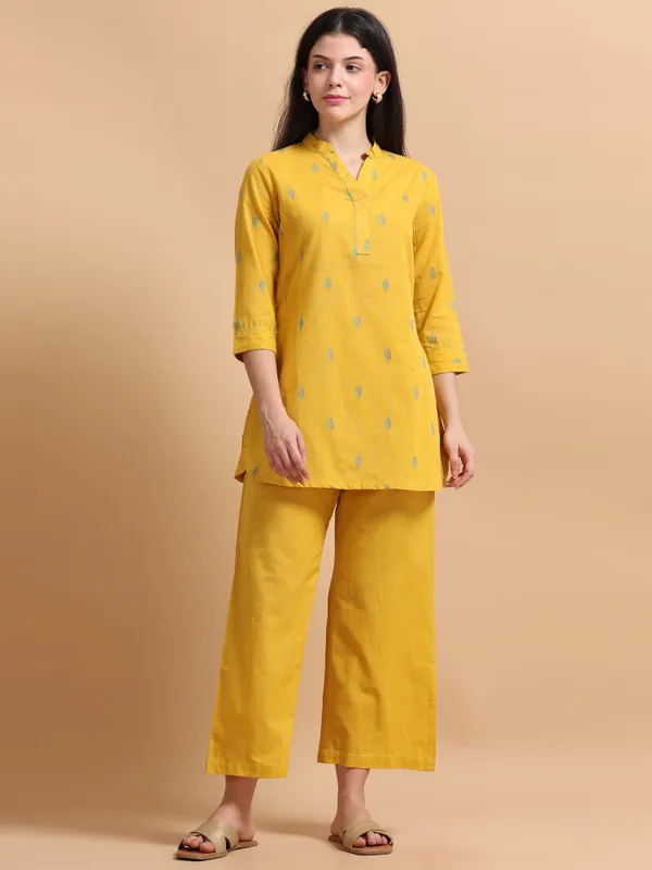 Yellow_Embroidered_Kurta_Palazzo_Set_For_Women