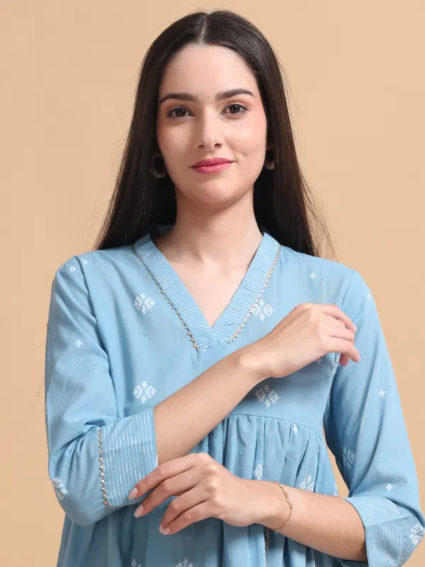 Light_Blue_Embroidered_Kurta_With_Pants_Set_For_Women