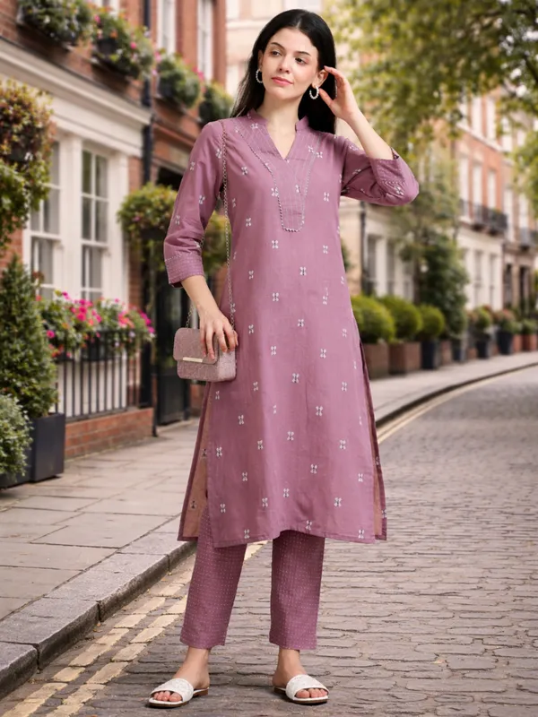 Mauve_Pink_Embroidered_Kurta_With_Palazzo_Set_For_Women