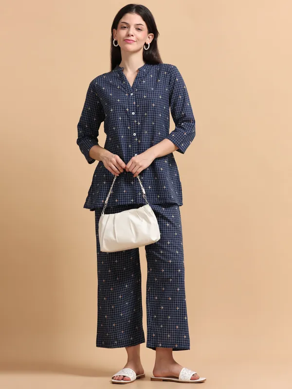 Navy_Blue_Checkered_Co-Ord_Set_For_Women