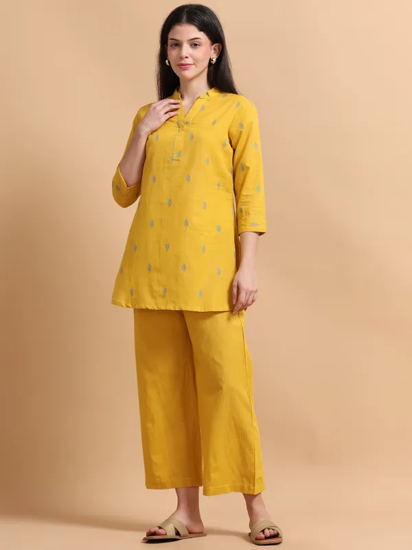 Yellow_Embroidered_Kurta_Palazzo_Set_For_Women