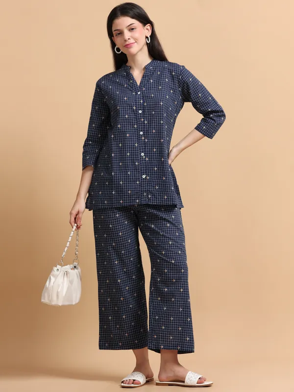 Navy_Blue_Checkered_Co-Ord_Set_For_Women