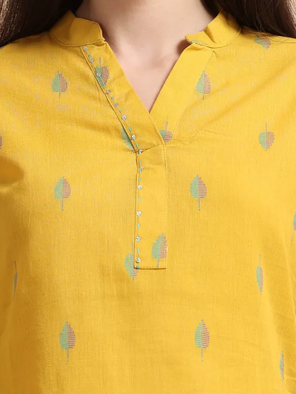 Yellow_Embroidered_Kurta_Palazzo_Set_For_Women