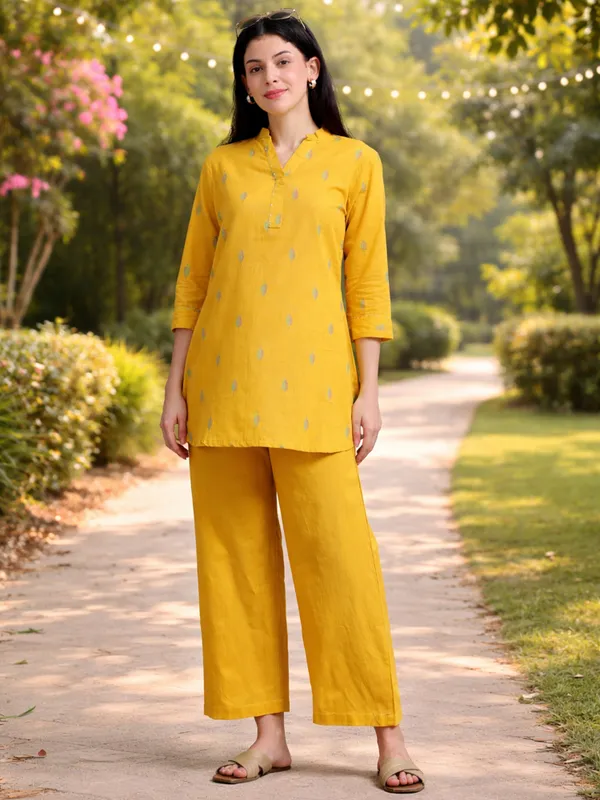 Yellow_Embroidered_Kurta_Palazzo_Set_For_Women