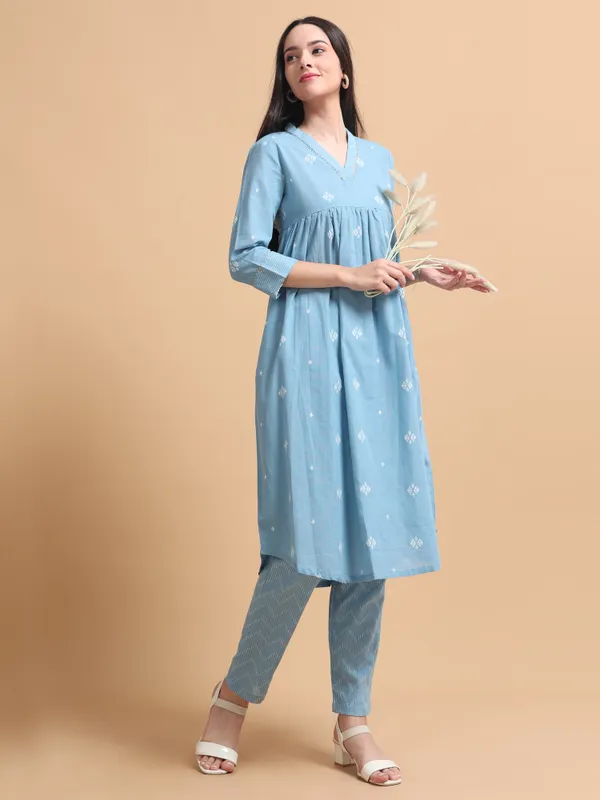 Light_Blue_Embroidered_Kurta_With_Pants_Set_For_Women
