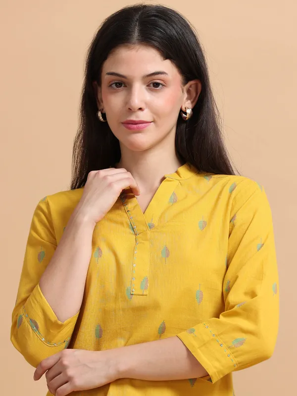 Yellow_Embroidered_Kurta_Palazzo_Set_For_Women