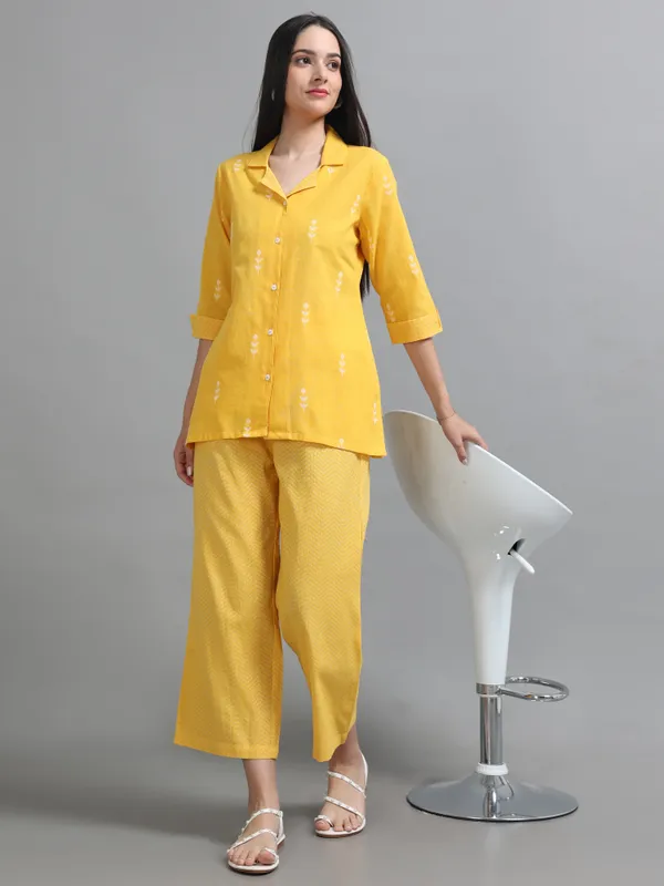 Yellow_Embroidered_Button-Down_Co-Ord_Set_For_Women