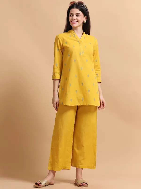 Yellow_Embroidered_Kurta_Palazzo_Set_For_Women