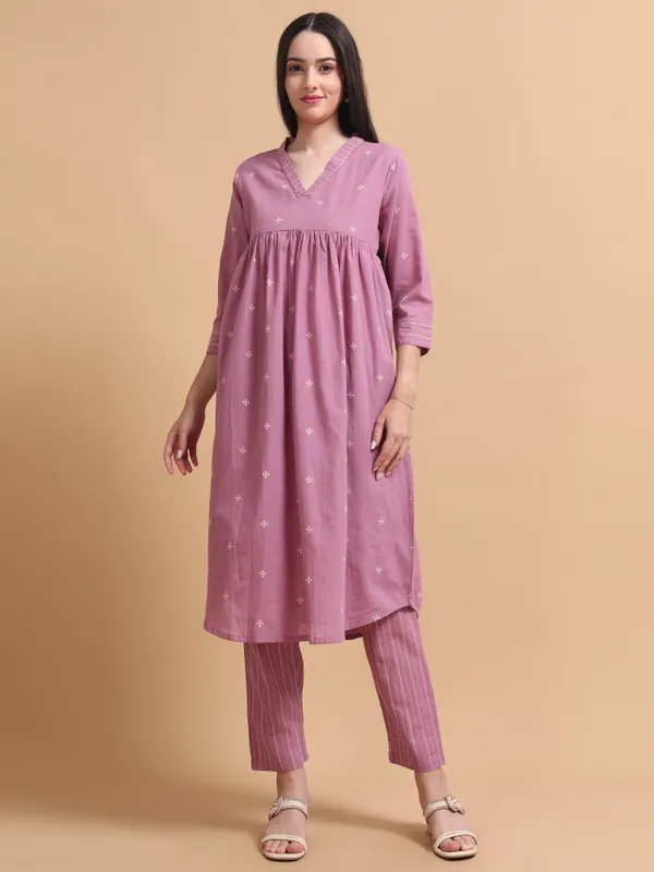 Dusty_Pink_Embroidered_Kurta_And_Pant_Set_For_Women