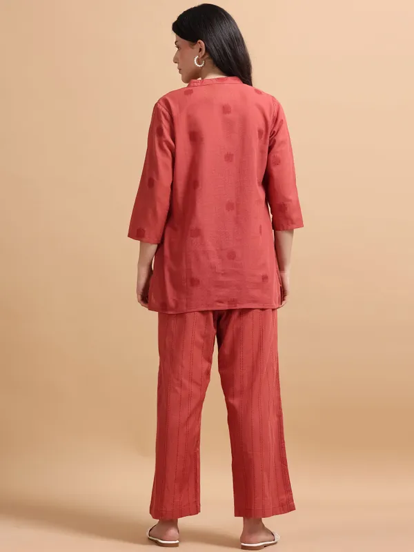 Coral_Red_Co-Ord_Set_-_Button-Down_Shirt_&_Palazzo_Pants_For_Women